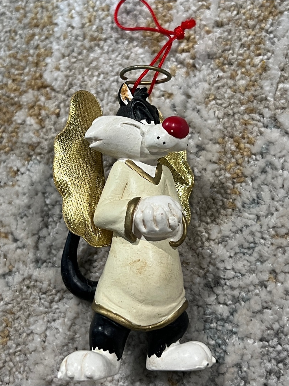 1997 Looney Tunes Silvester Angel Christmas Ornament Warner Brothers 4" z94